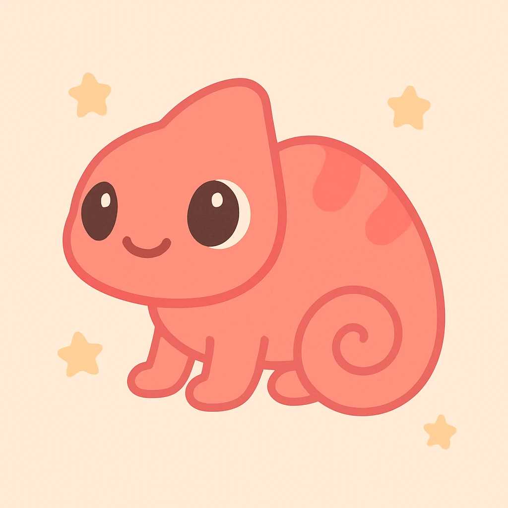 cute red chameleon emoji