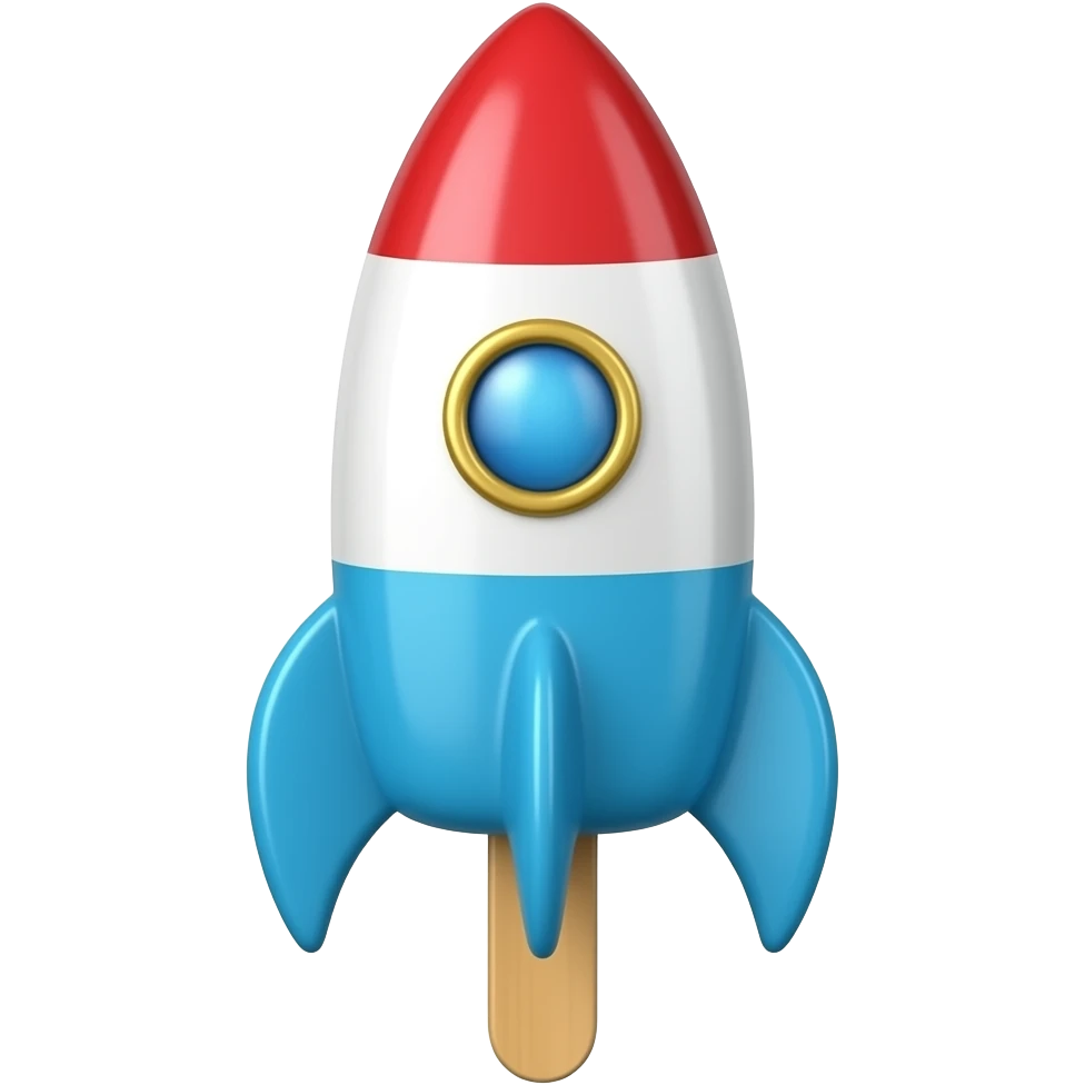 Rocket  red white blue popsicle emoji