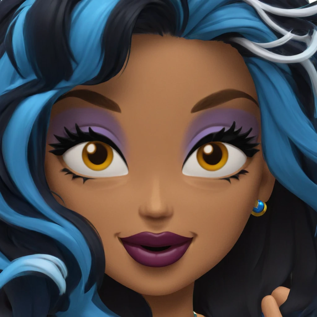 jinx smiling with blue hair emoji