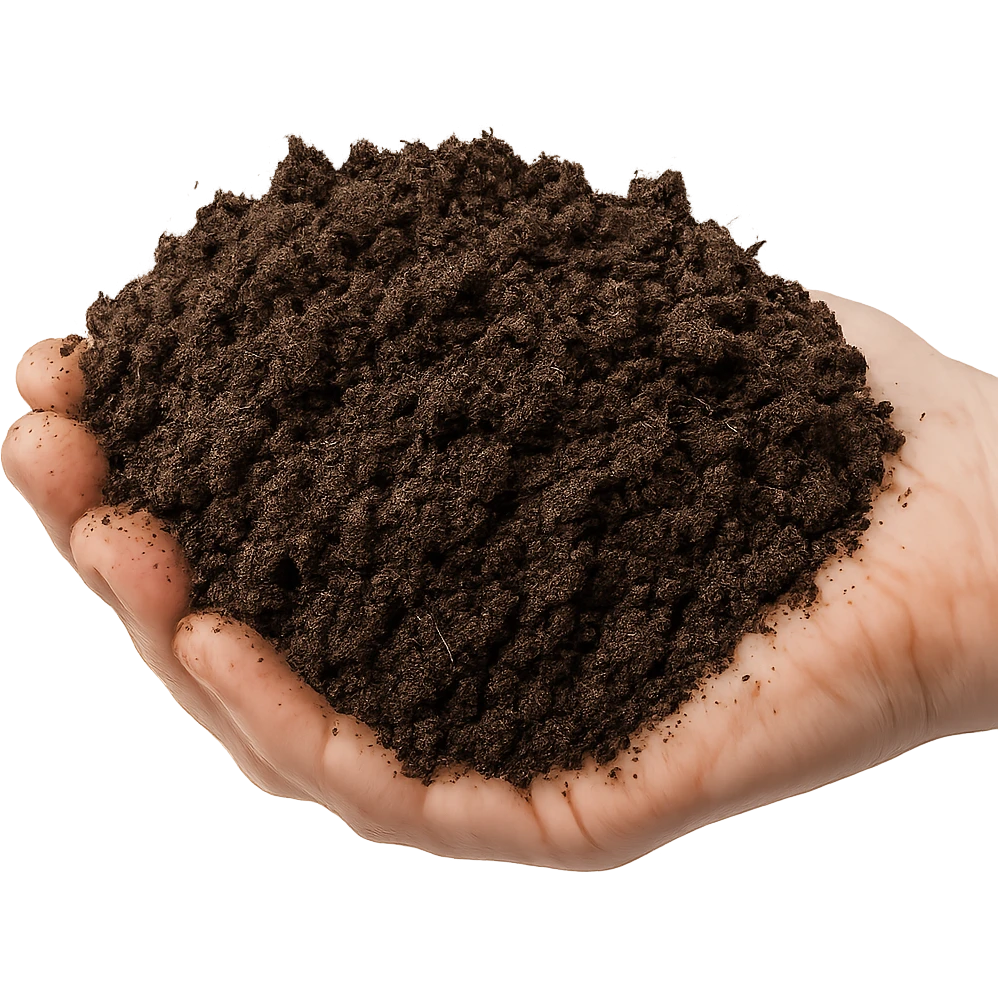 Сгенерируй большую горсть земли на пнг фоне без фона, настоящую emoji