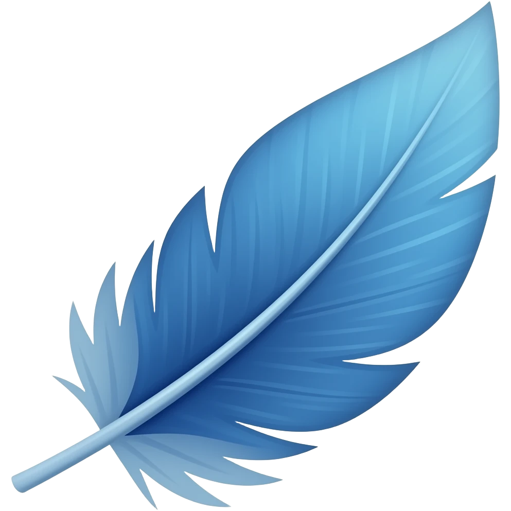 Blue feather emoji