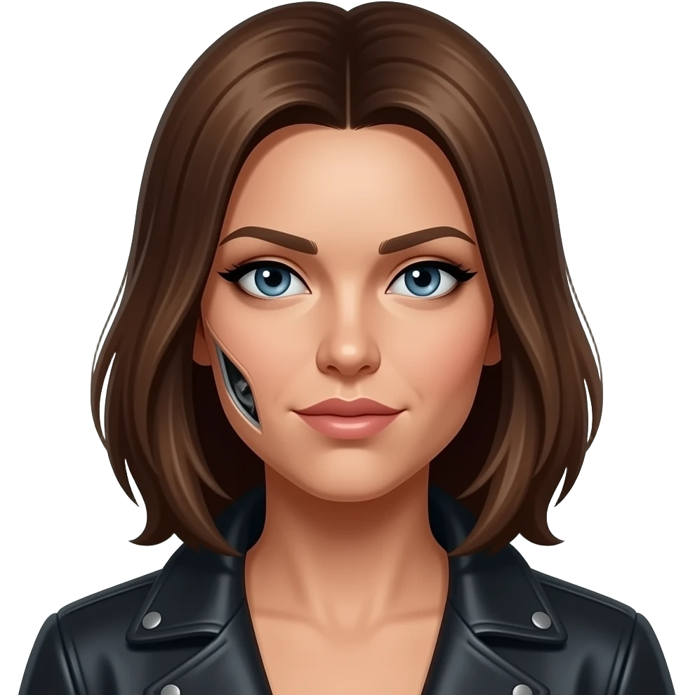 Terminator-Sniper-queen brown hair emoji