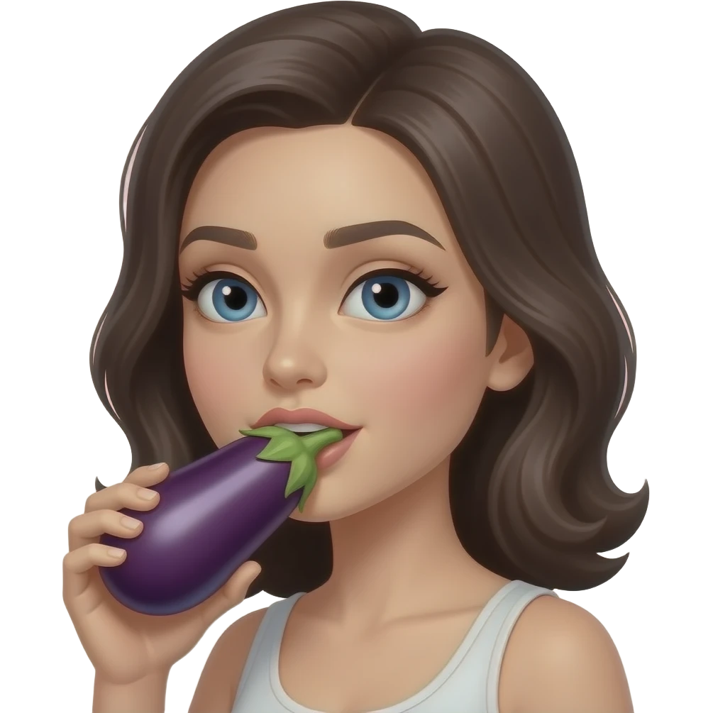 lady is sucking a eggplant emoji