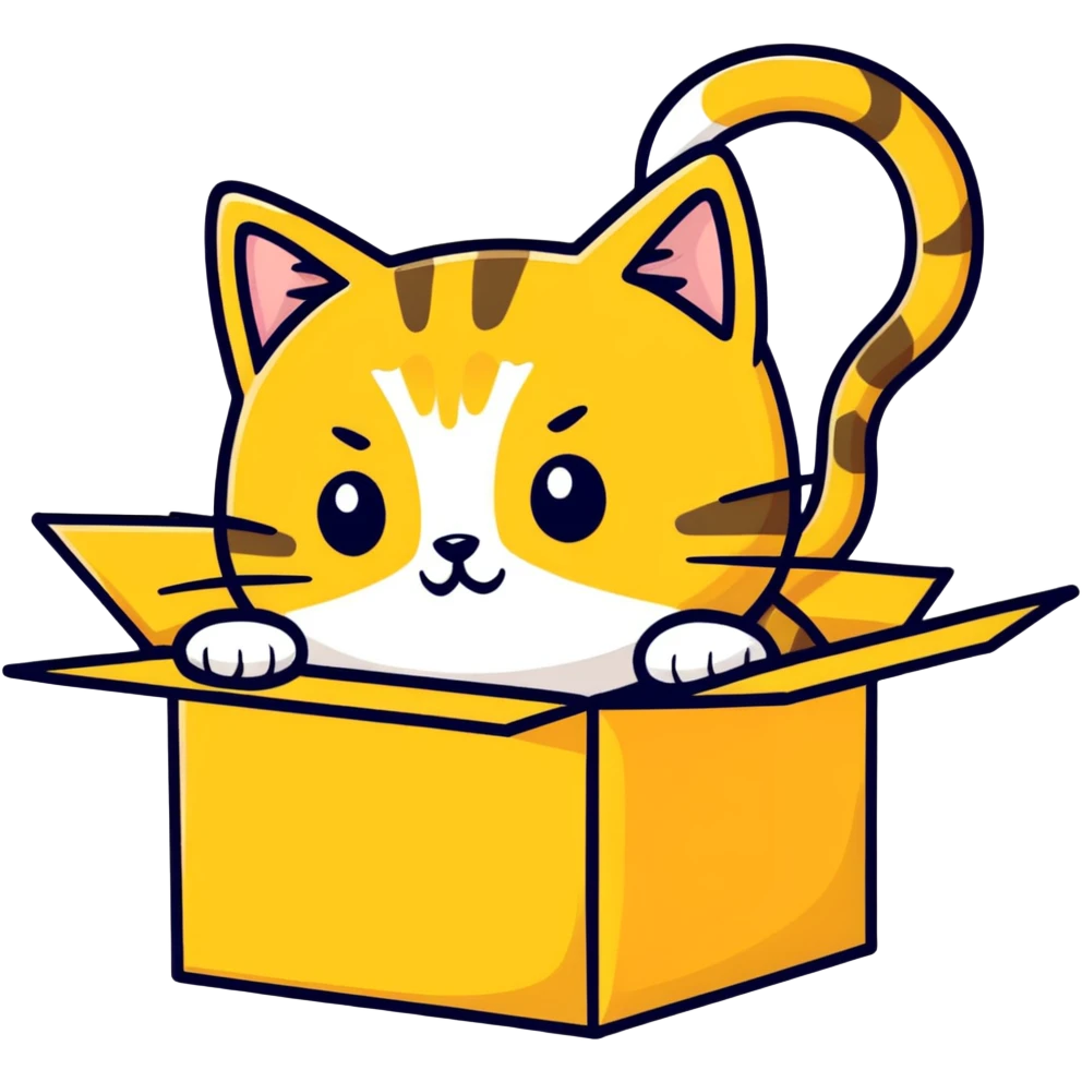 Golden cat in a box emoji