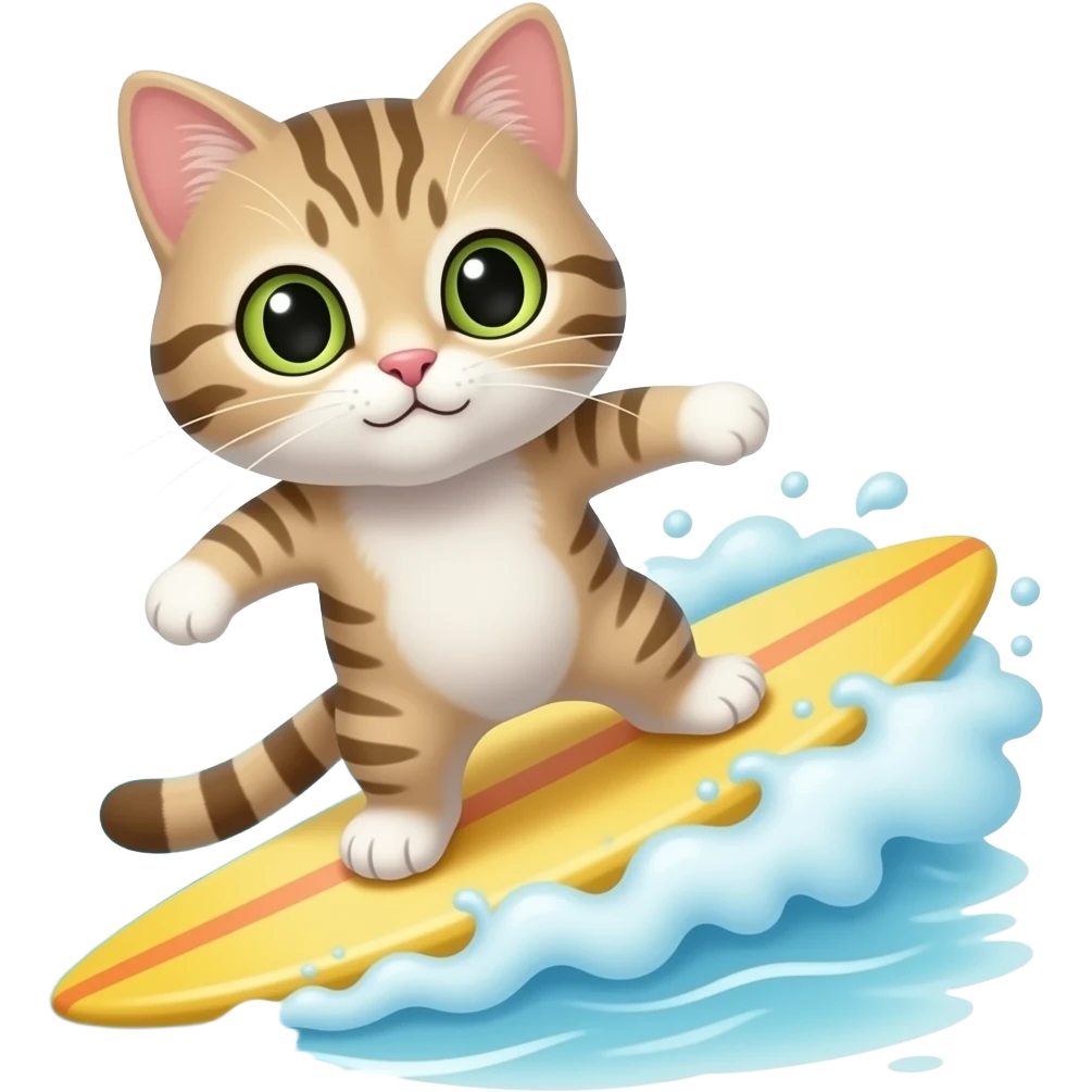cat surfing emoji