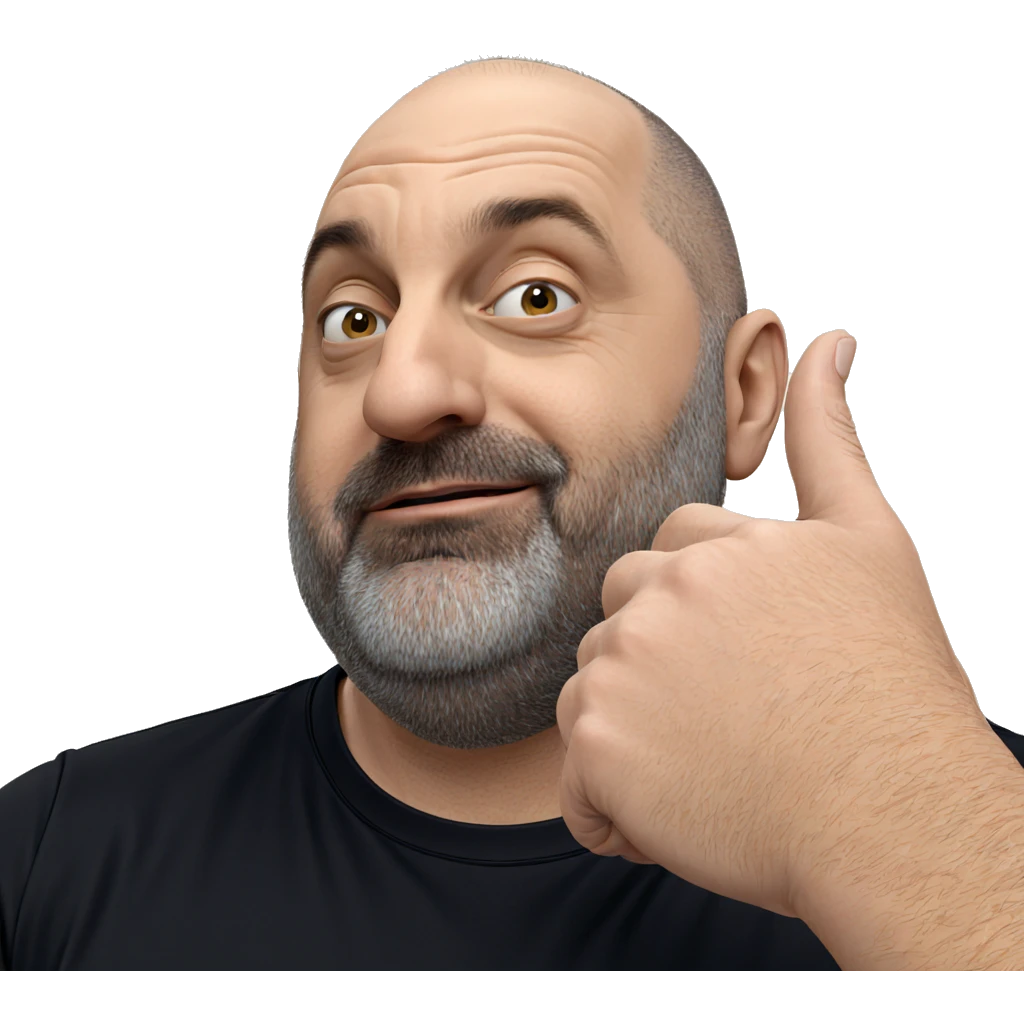 bald man in black shirt emoji