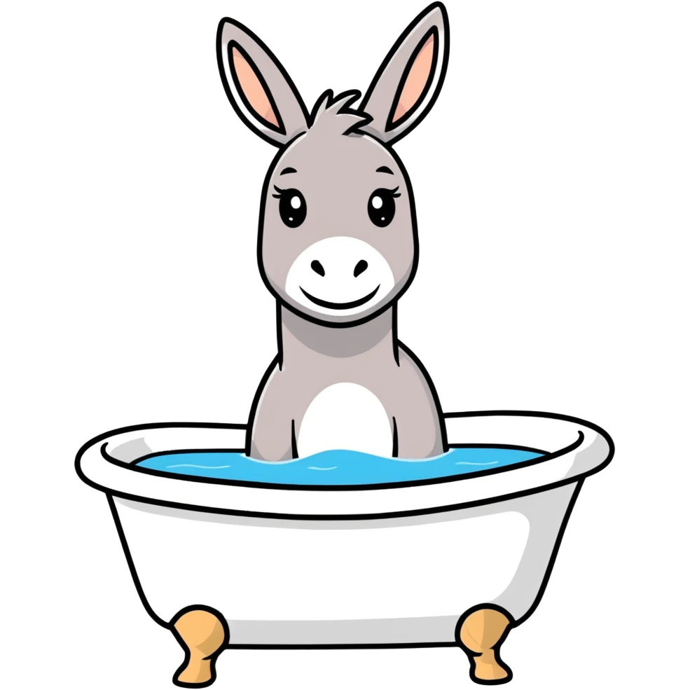 Donkey in bathtub emoji