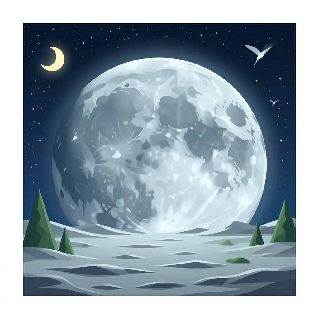 a full view of moon emoji