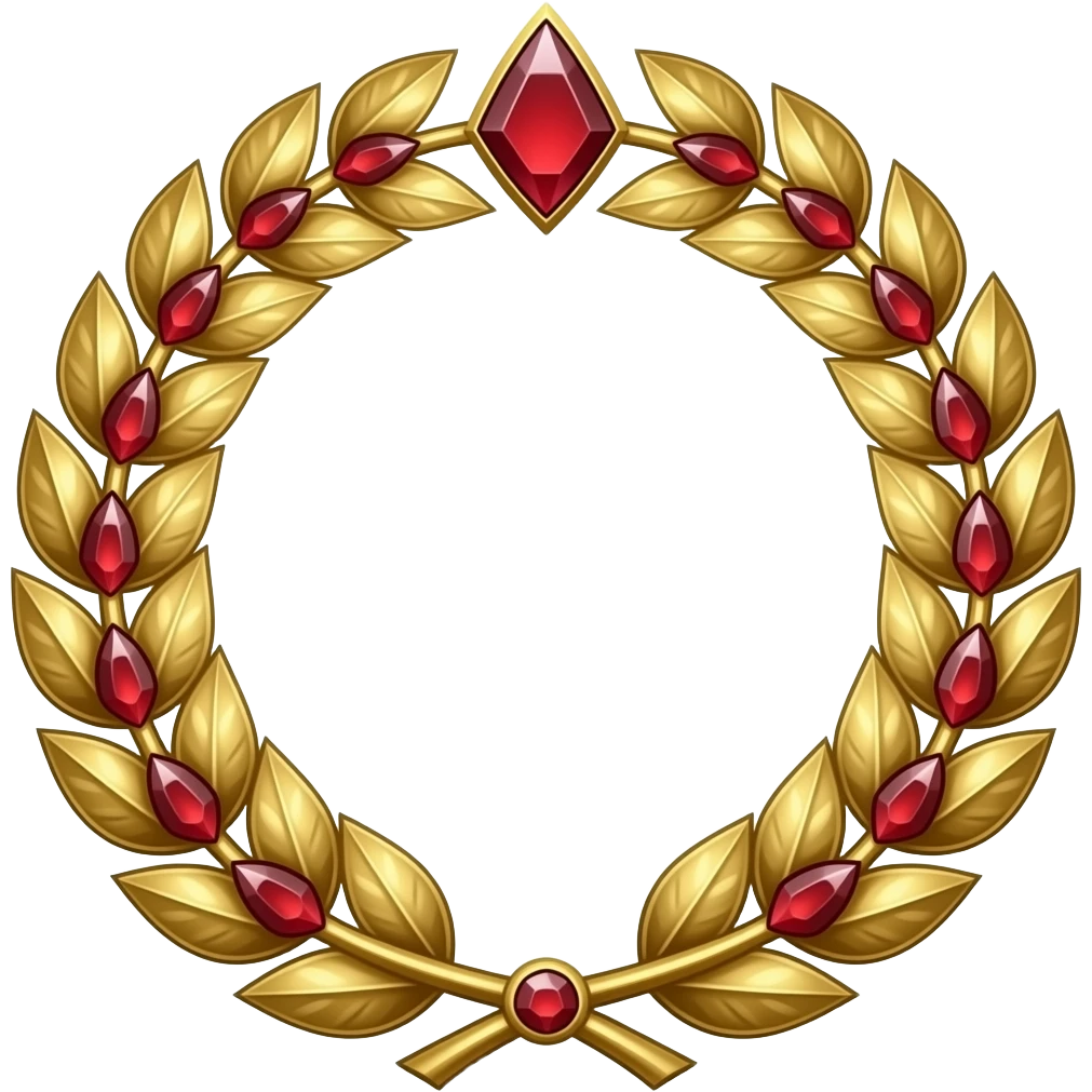 Corona de laurel imperial de oro y diamantes rojos del dios Emperador de Warhammer 40k emoji