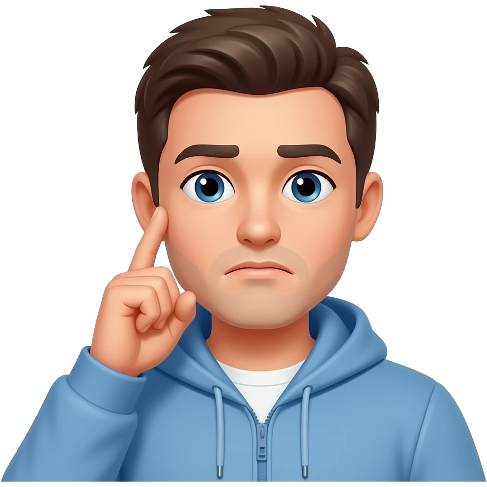 Touching ear and tell sorry emoji