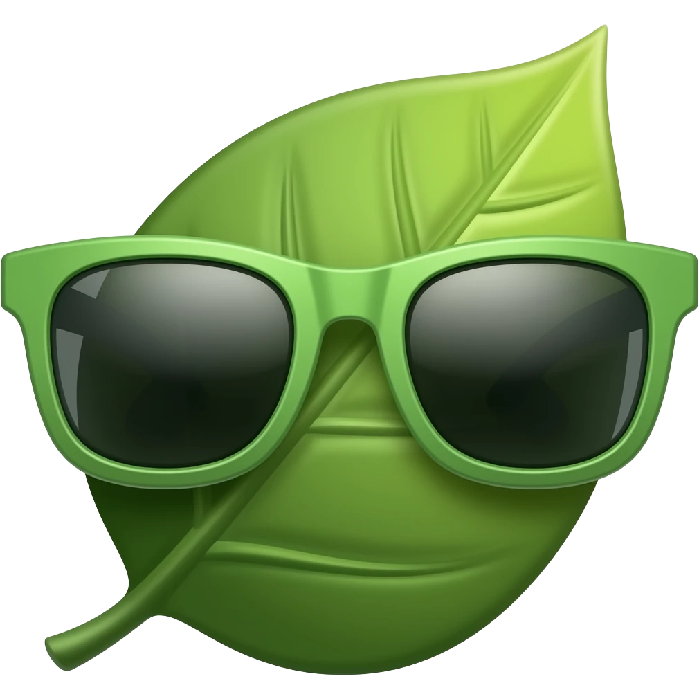 leaf green sunglasses emoji