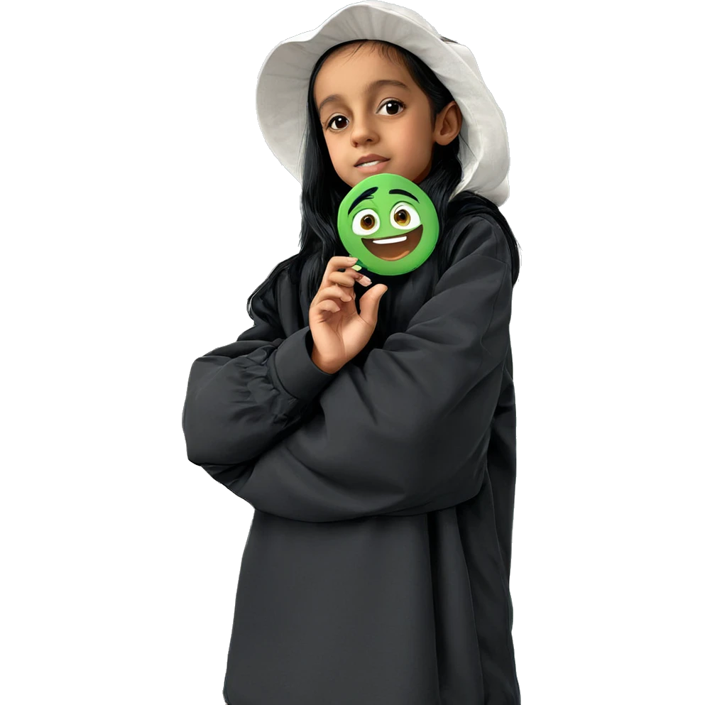 girl with black hair indoors emoji