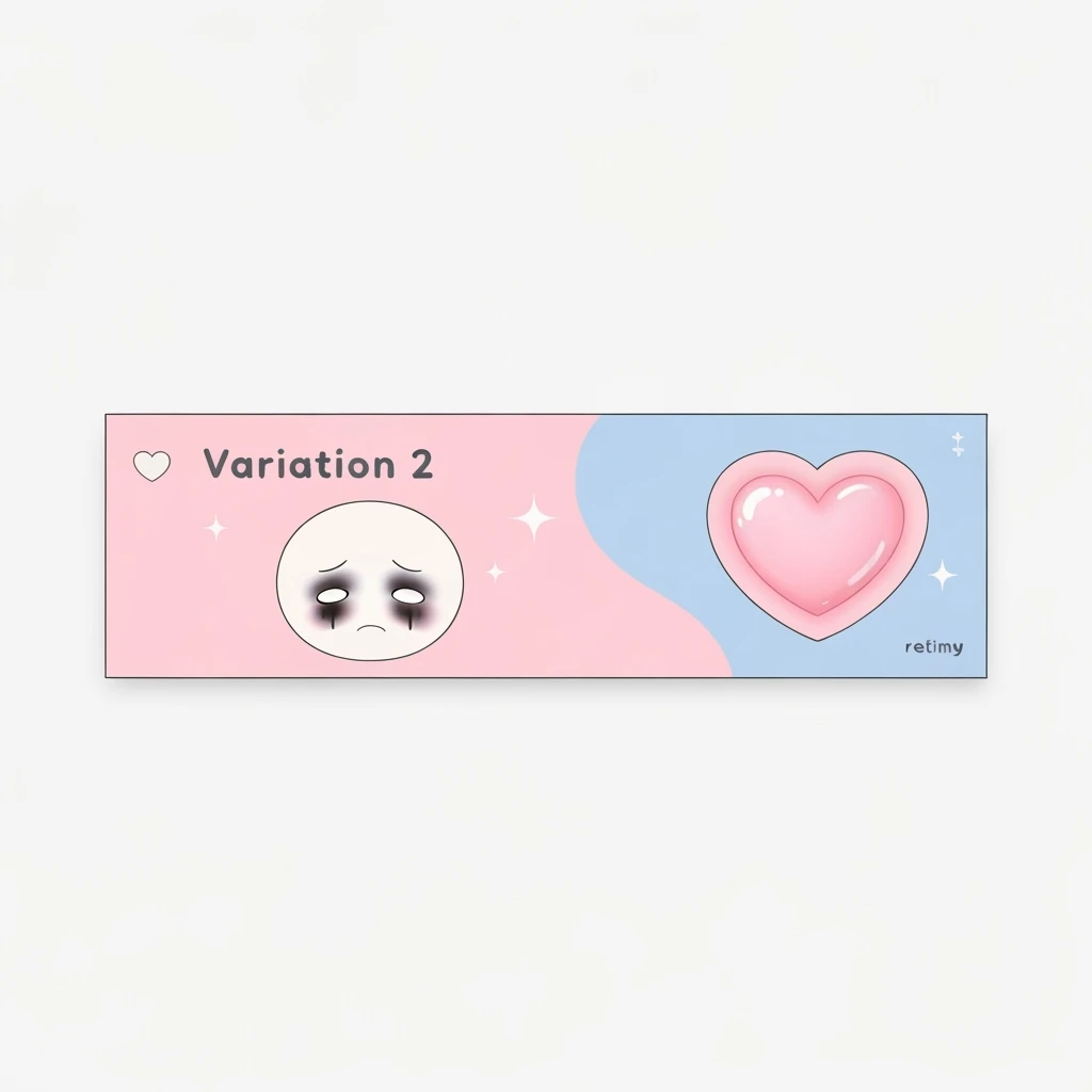 pastel emo banner with a heart accent, cute, expressive, minimal, variation 2 emoji