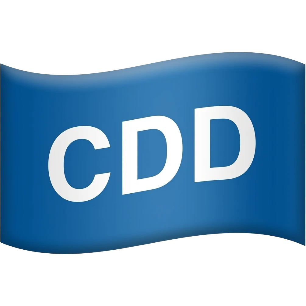 Bandera azul CDN en letras blancas emoji