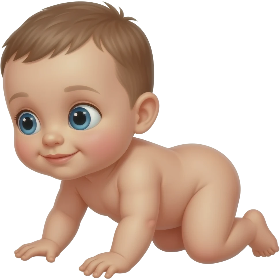 Naked baby crawling emoji