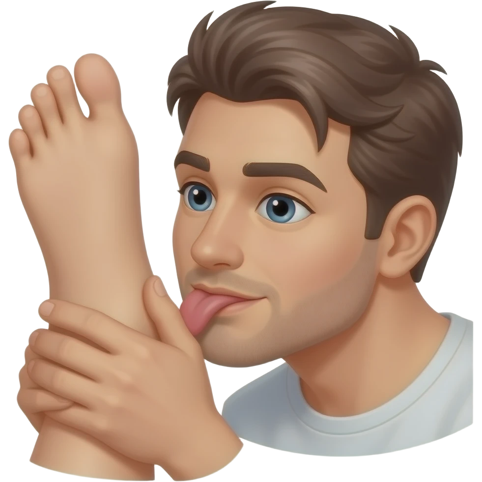 Homme lèche pieds de femme emoji