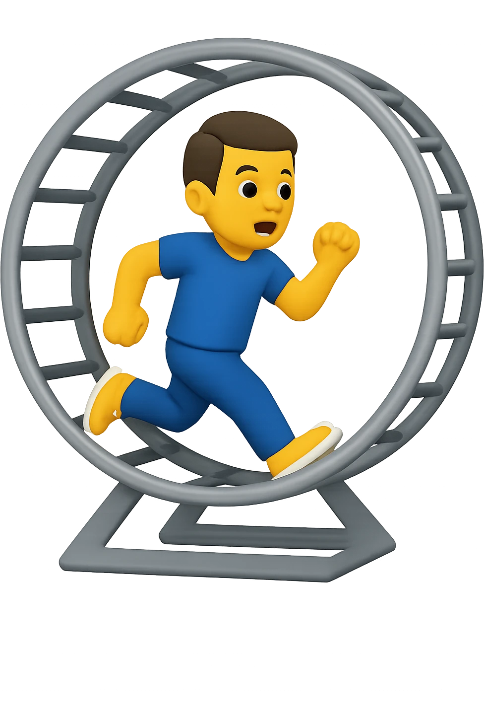 Uomo che corre dentro la ruota del criceto emoji style iphone  emoji