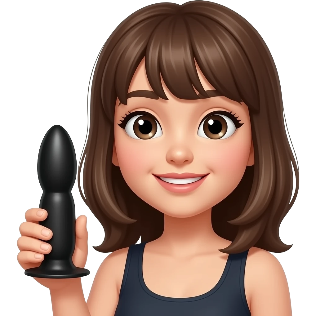 Girl holding black dildo emoji