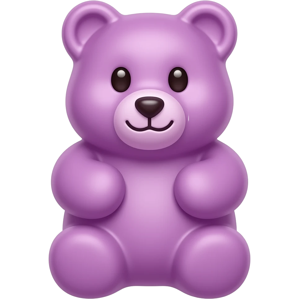 pastel light  purple realistic gummmy bear emoji