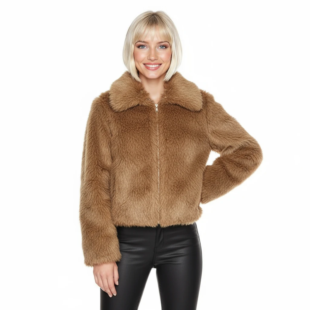 Make her dress in this outfit, model pose, white solid background emoji