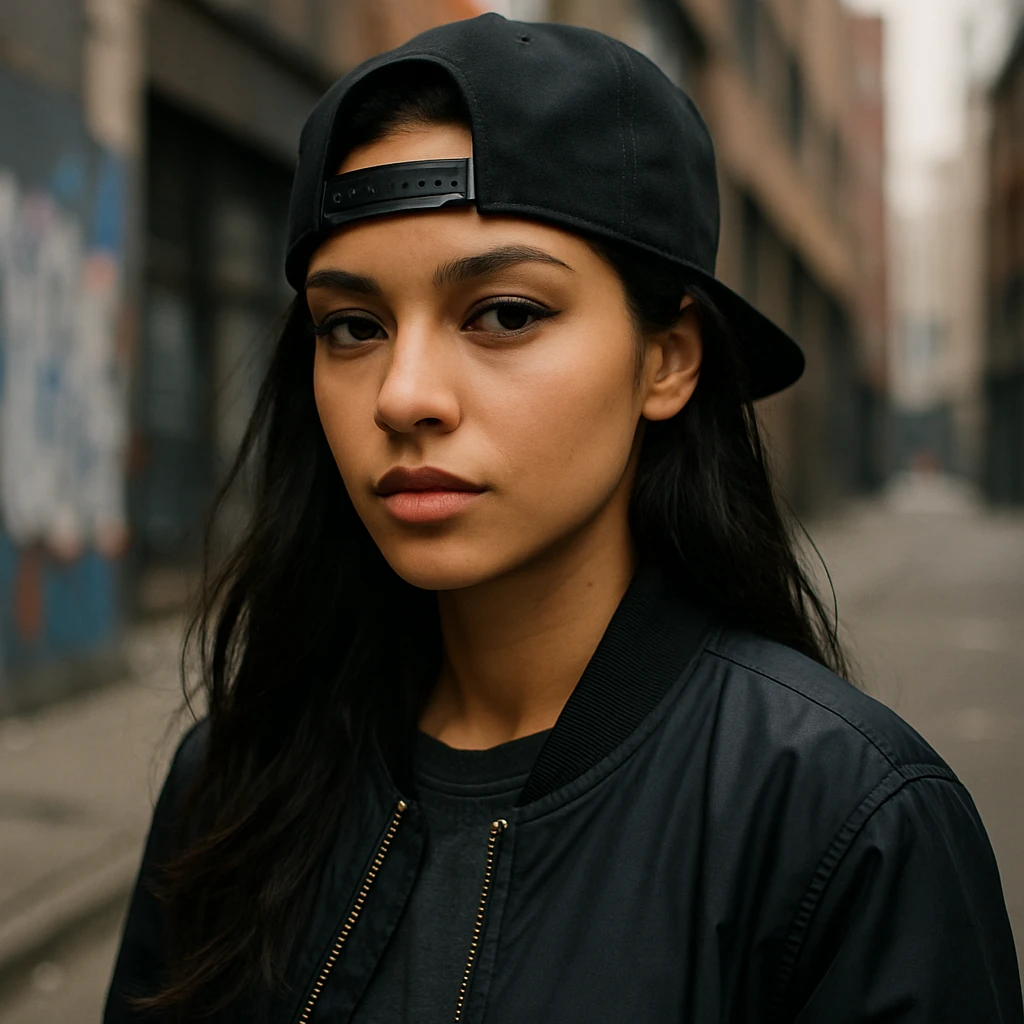 ninka with a backwards snapback, urban style emoji