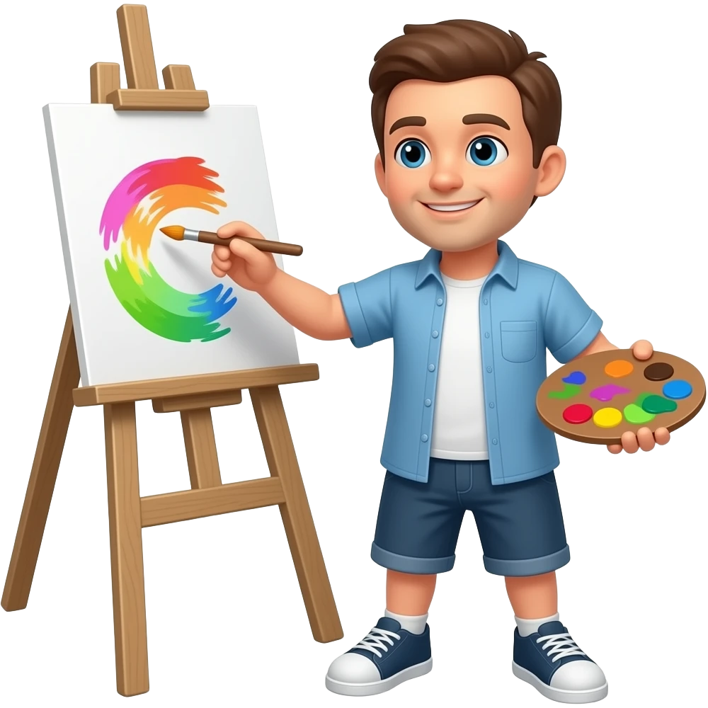 persona pintando un dibujo emoji