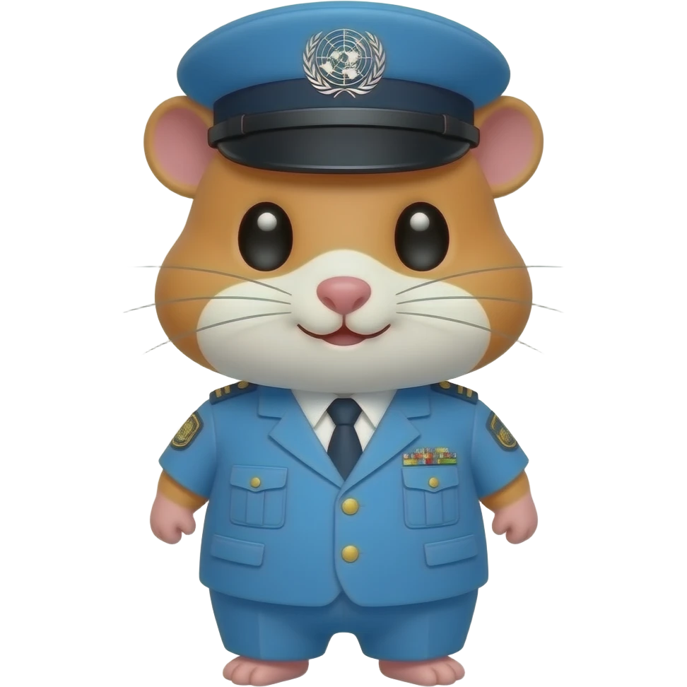 cute hamster wearing a united nation uniform emoji