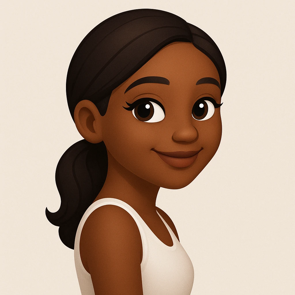 turn the second man in emoji style of the 1st image, match the facial features and match dressing style of the 2nd image, she is wearing white tank top lose, side pose emoji
