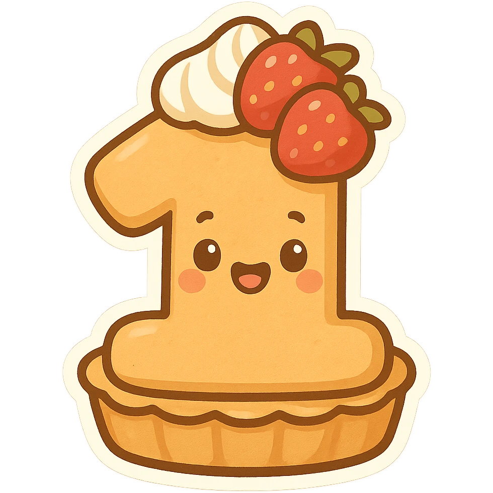 number cookie cream tart, simplified, clear, emoji-like emoji