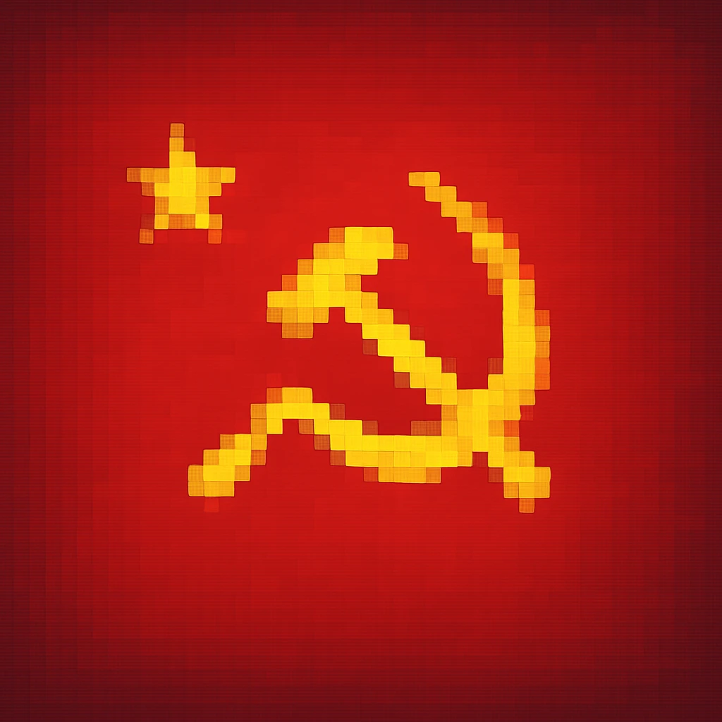 Soviet Union flag in pixel art style with a gradient emoji