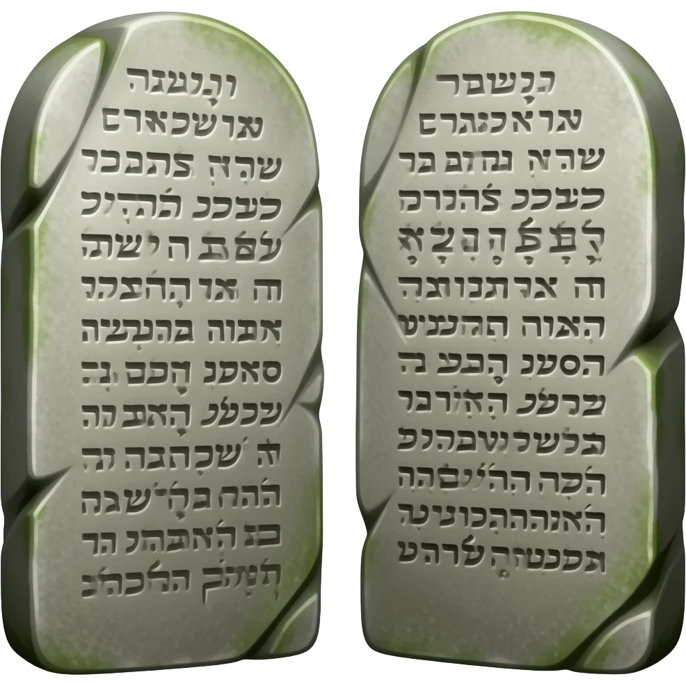 Two stone tablets with the Ten Commandments etched into them emoji