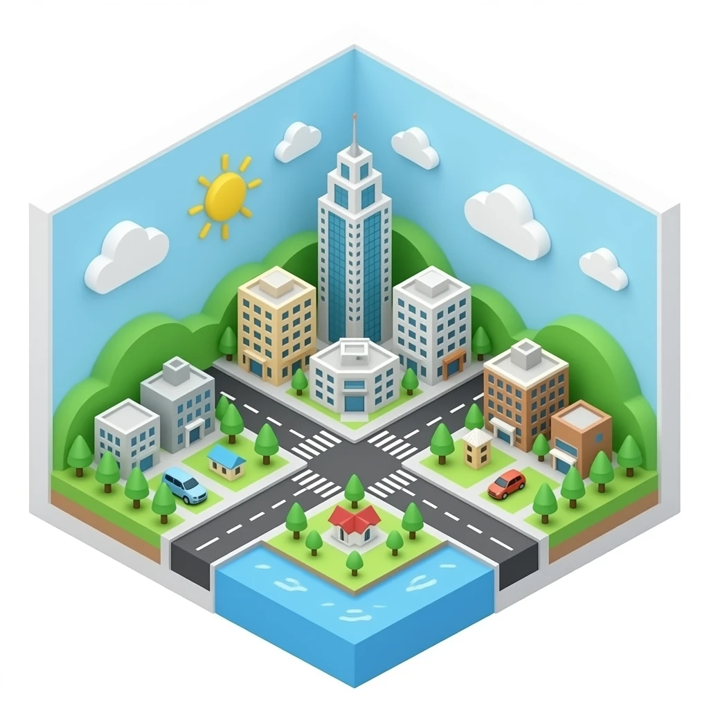kaohsiung 3d isometric miniature emoji