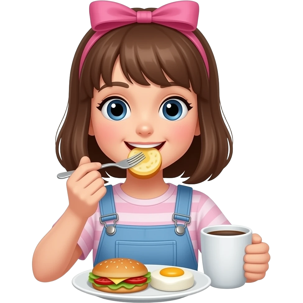 girl is eating breakfast emoji