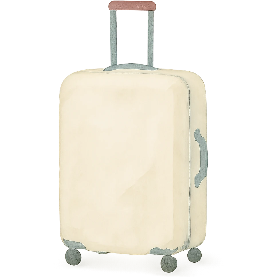aesthetic ivory minimal suircase with wheels emoji