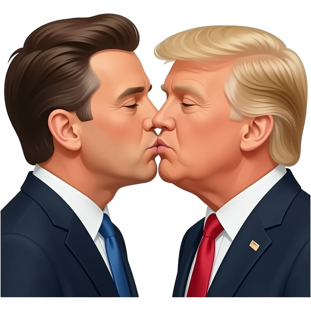Jeffery Epstein kissing Donald Trump emoji