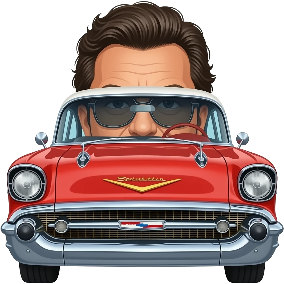 1956 Chevy Belair with Springsteen inside emoji