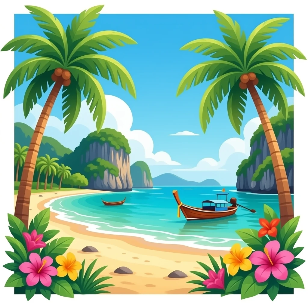 A beach holiday in Thailand emoji