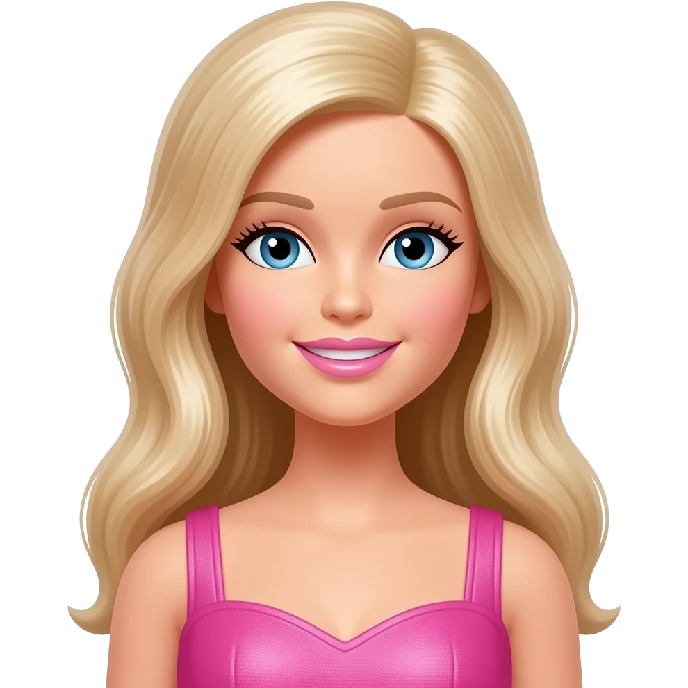Make a Barbie with pink dress emoji