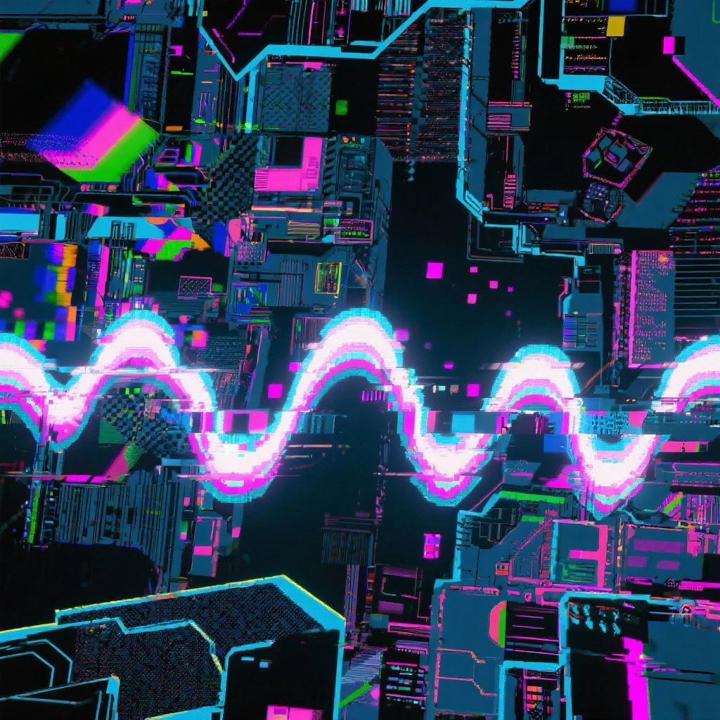 cyberwave glitch digital microscanner projection of these images but featuring no people, cyber hologram, abstract, experimental glitchy brutalist graphicwave,  style of anime emoji