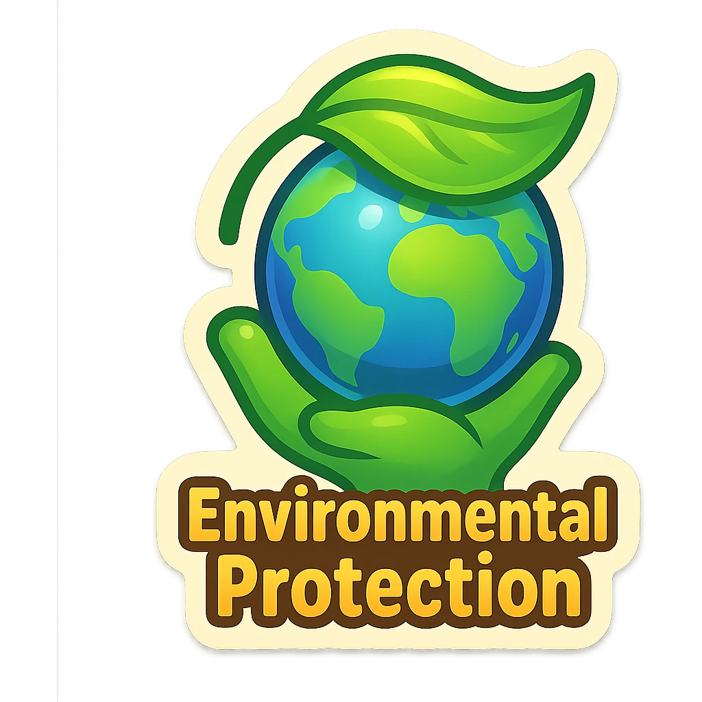 environmental protection themed icon, cartoon style sticker, simple and clear, no text emoji