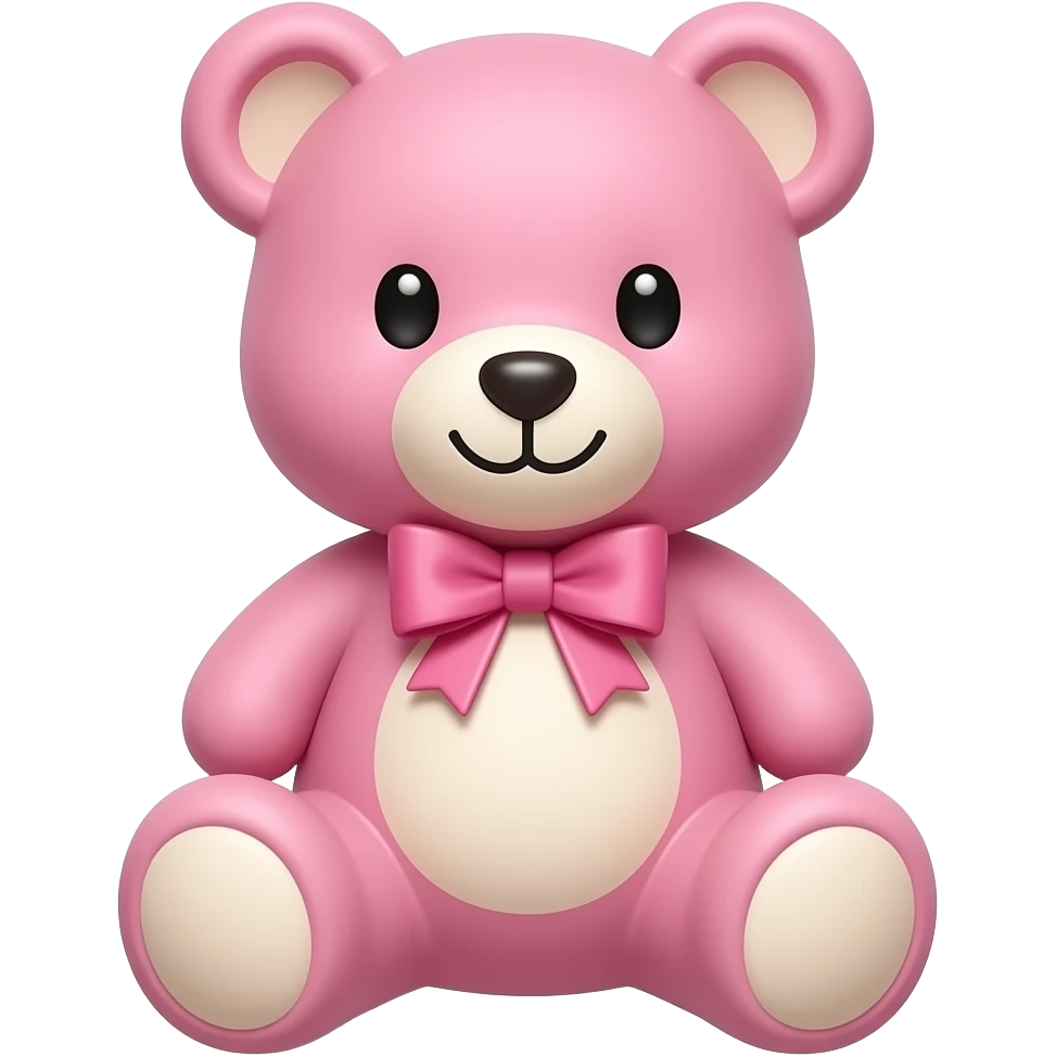 pink teddy bear that have a bow on shes neck emoji