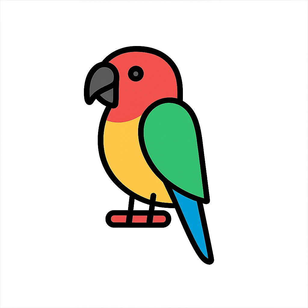 colorful parrot emoji