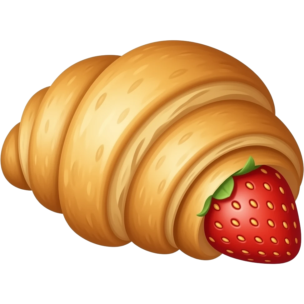 Croissant relleno de fresas emoji