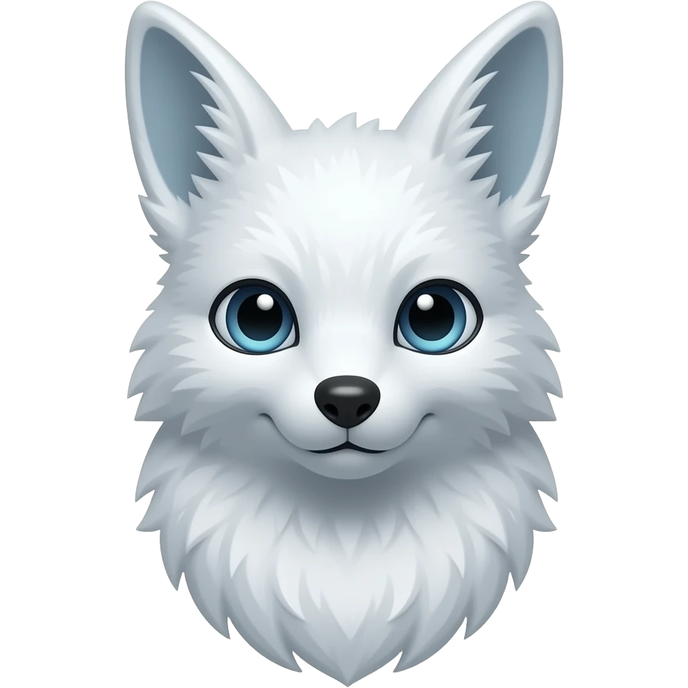 arctic fox bunny head and shoudlers emoji