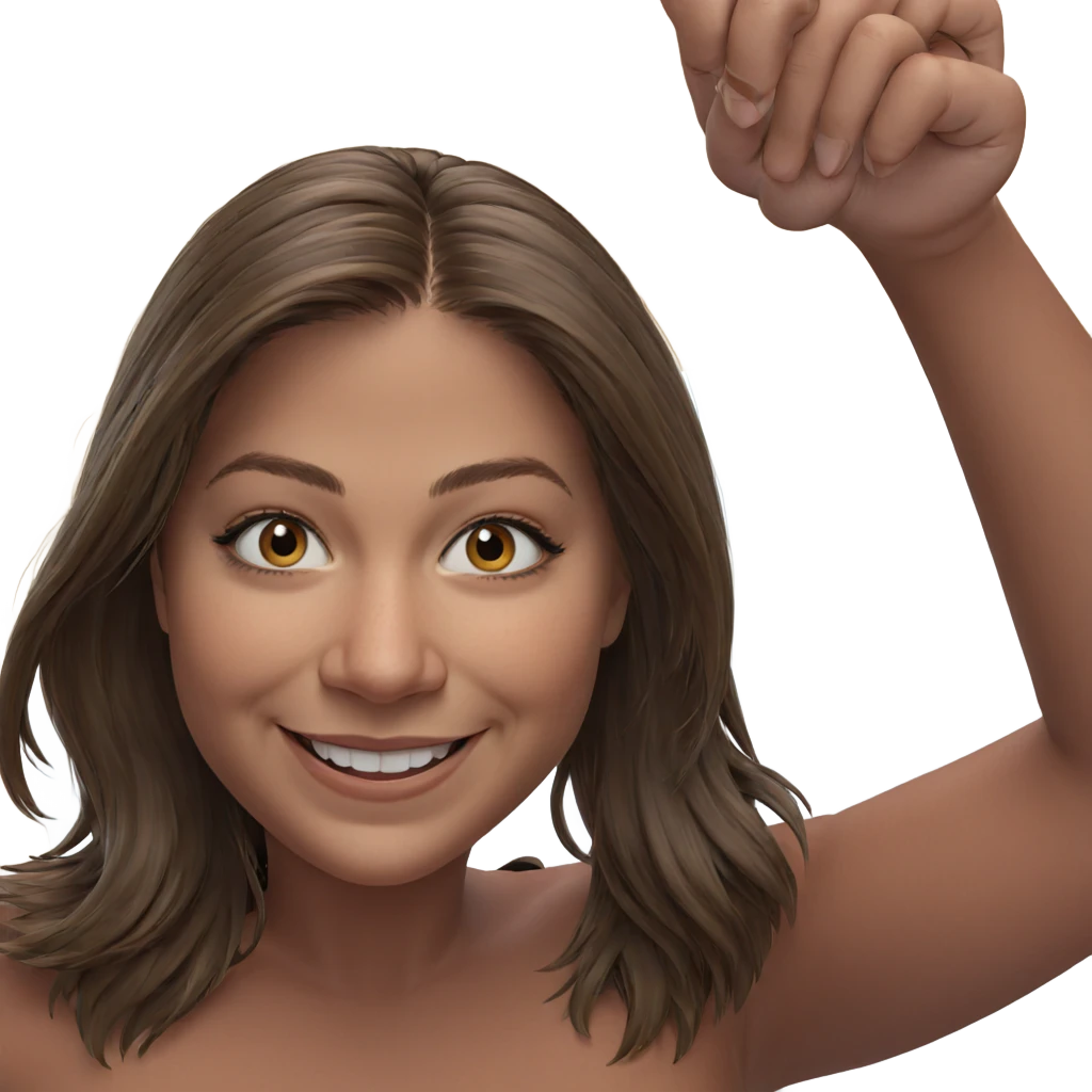 smiling girl with brown hair emoji