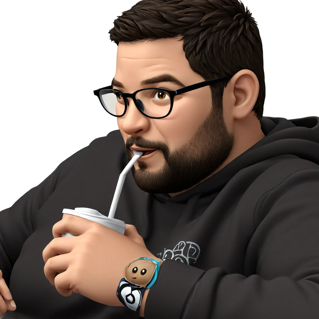 young man with coffee cup emoji