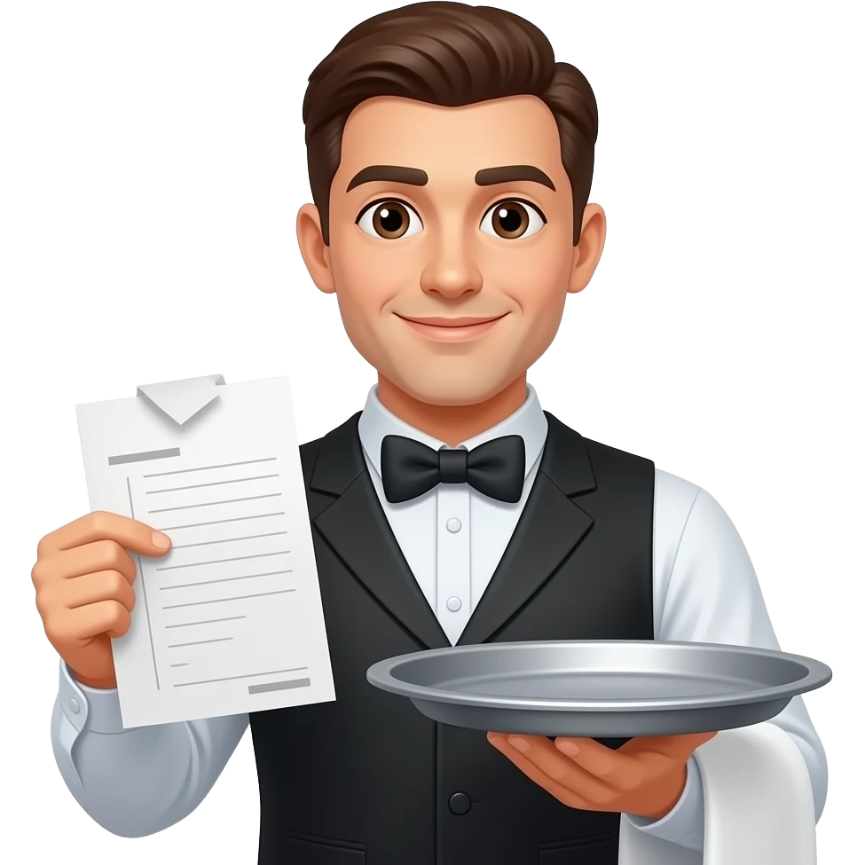 Waiter wiht an order emoji