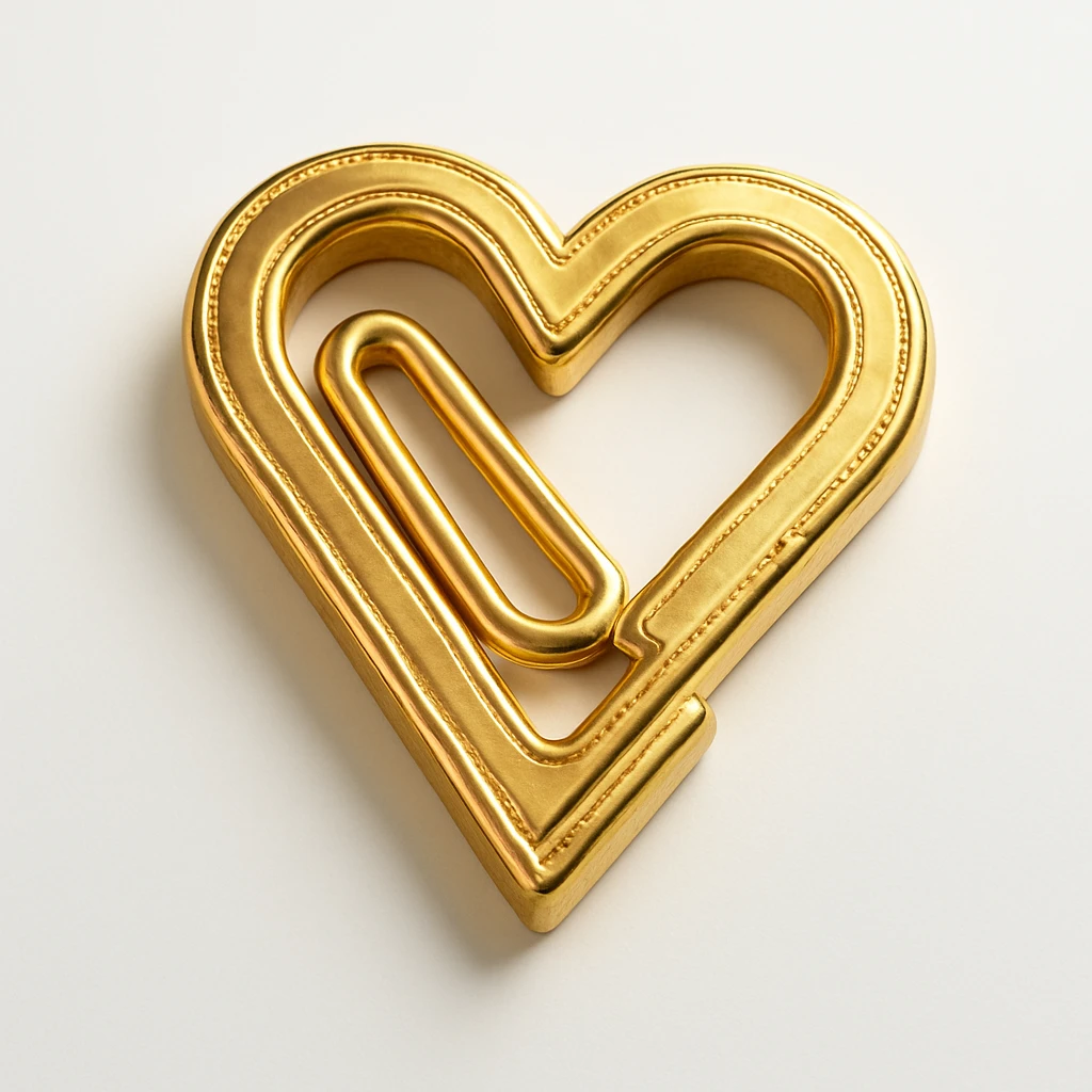 heart shaped paper clip emoji