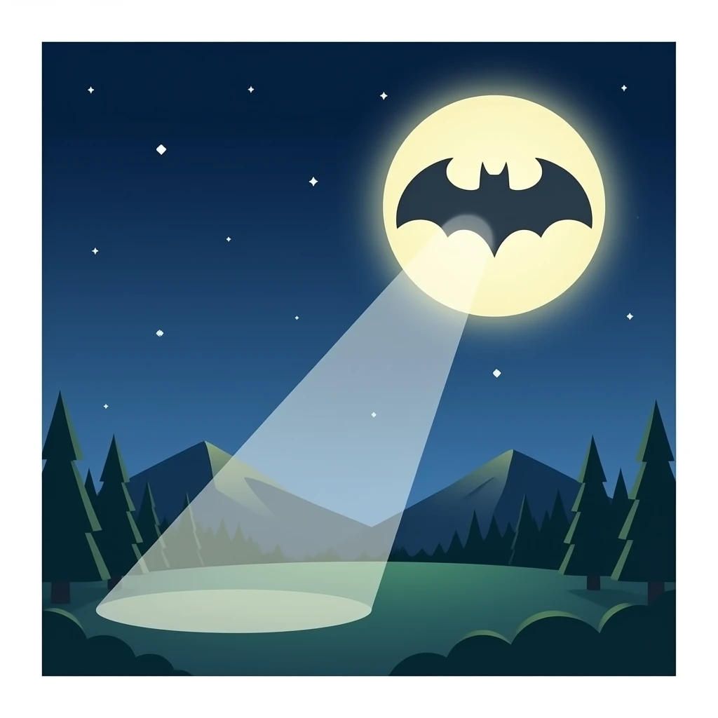 batsignal projecting to night sky emoji