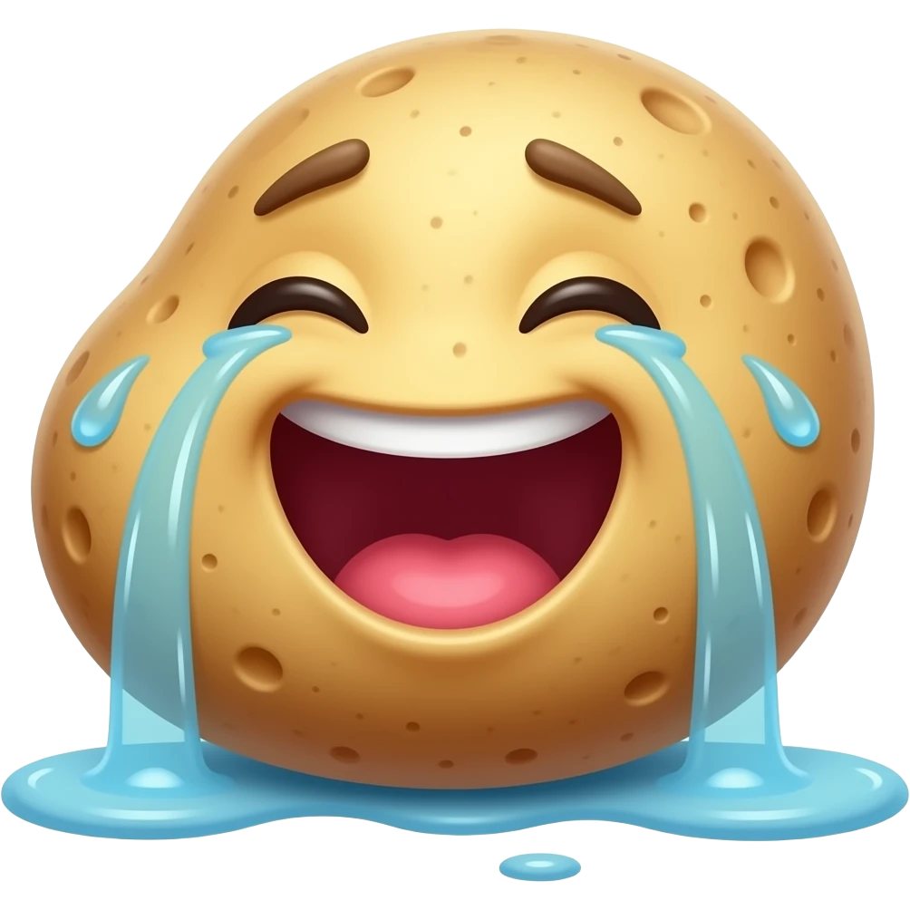 Potato rolling on floor laughing out loud tears emoji